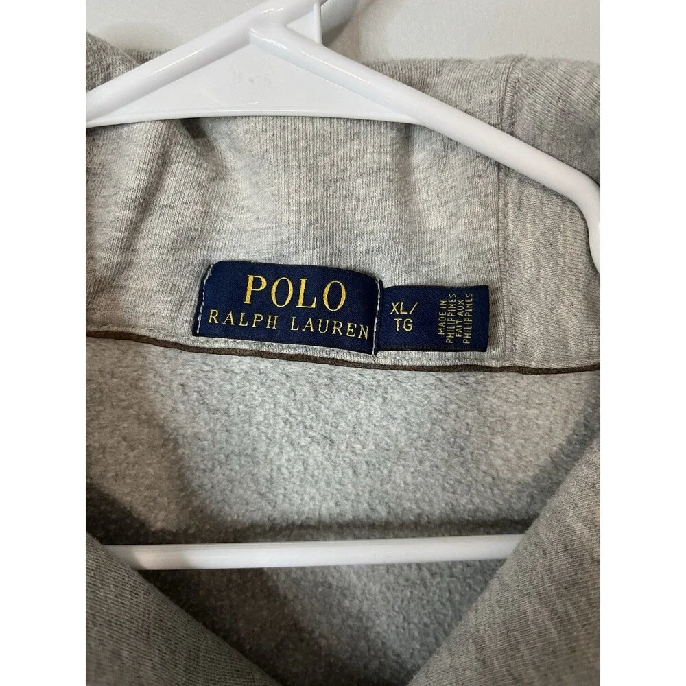 Polo by Ralph Lauren Light Gray Shawl Collar Sweatshirt with Navy Pony